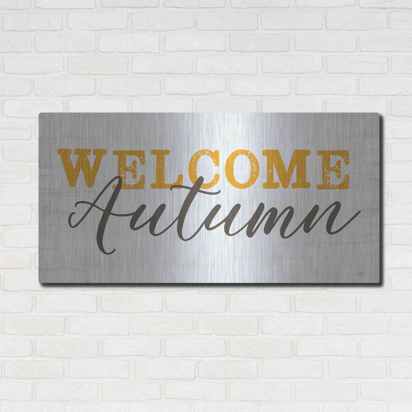 Luxe Metal Art 'Welcome Autumn' by Lux + Me Designs, Metal Wall Art,48x24