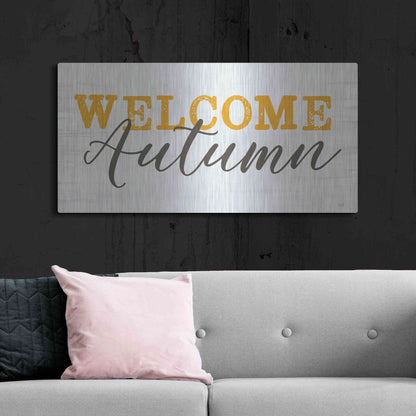 Luxe Metal Art 'Welcome Autumn' by Lux + Me Designs, Metal Wall Art,48x24