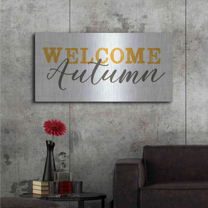 Luxe Metal Art 'Welcome Autumn' by Lux + Me Designs, Metal Wall Art,48x24