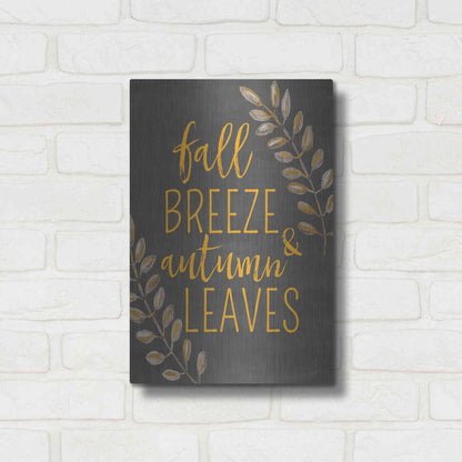 Luxe Metal Art 'Fall Breeze & Autumn Leaves' by Lux + Me Designs, Metal Wall Art,12x16
