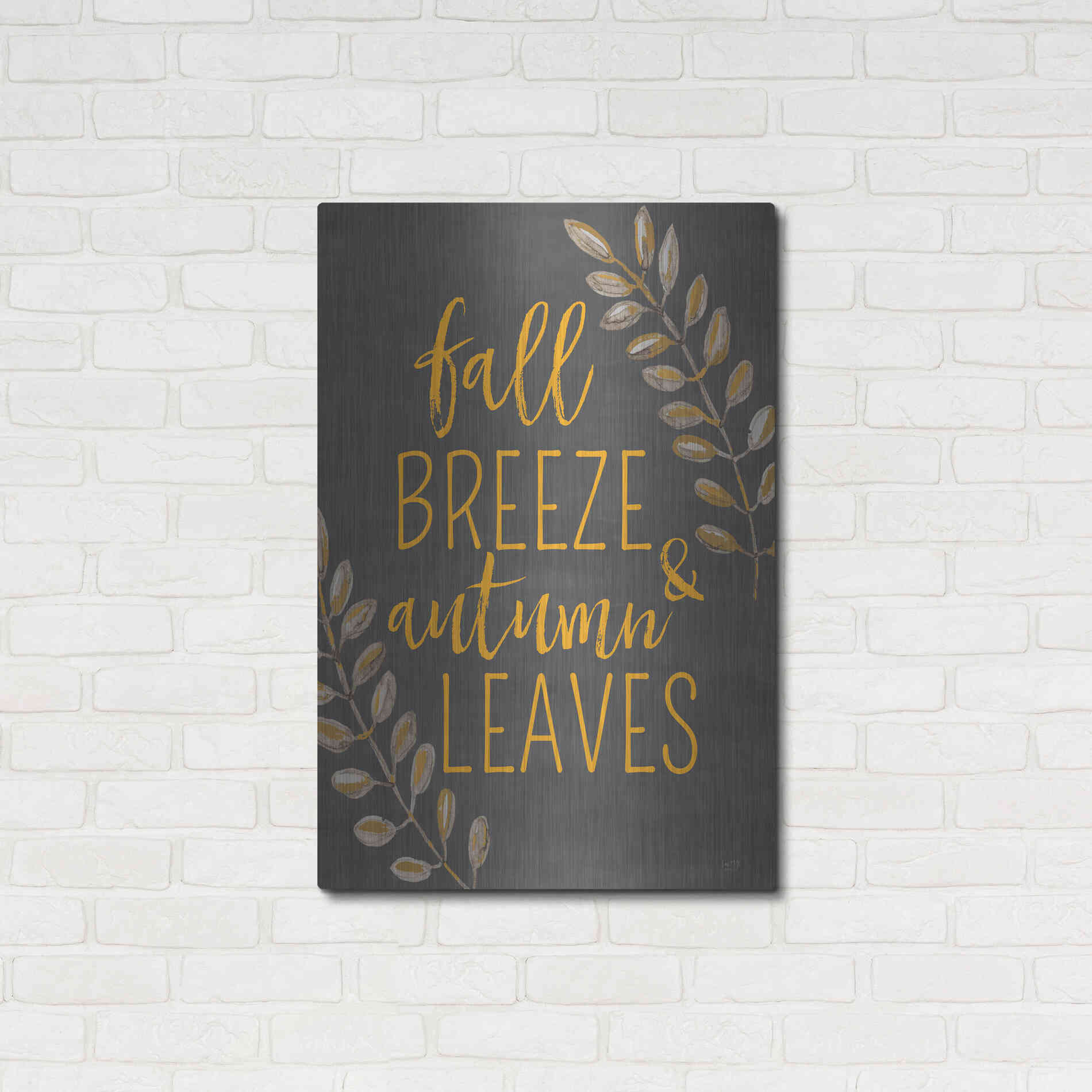 Luxe Metal Art 'Fall Breeze & Autumn Leaves' by Lux + Me Designs, Metal Wall Art,24x36