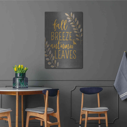 Luxe Metal Art 'Fall Breeze & Autumn Leaves' by Lux + Me Designs, Metal Wall Art,24x36