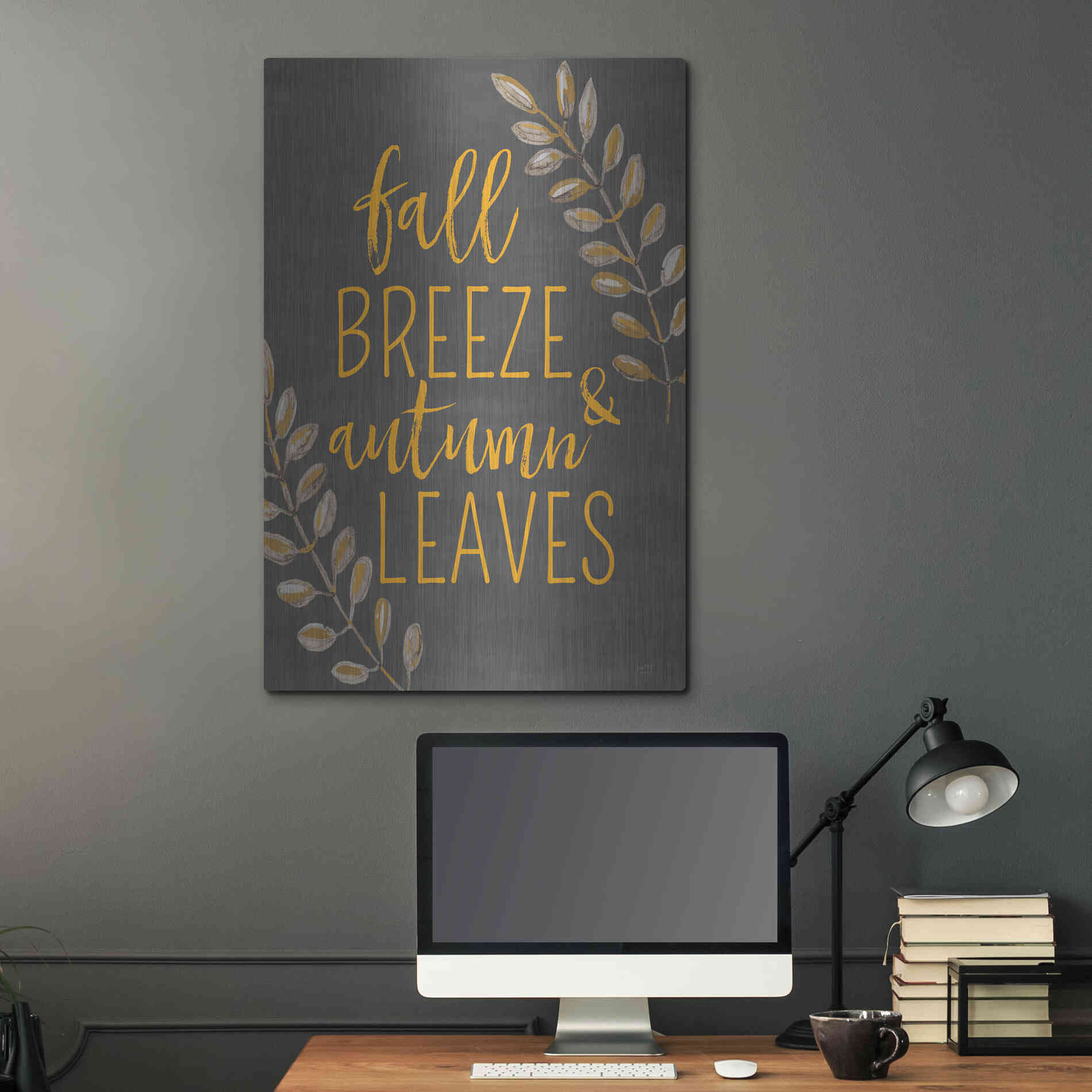Luxe Metal Art 'Fall Breeze & Autumn Leaves' by Lux + Me Designs, Metal Wall Art,24x36