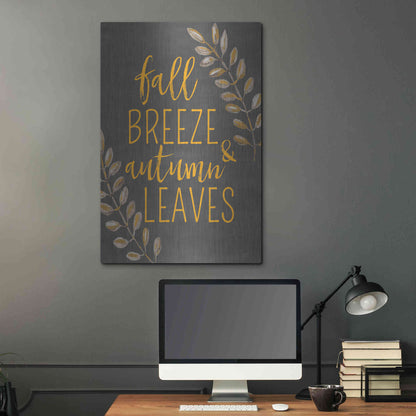 Luxe Metal Art 'Fall Breeze & Autumn Leaves' by Lux + Me Designs, Metal Wall Art,24x36