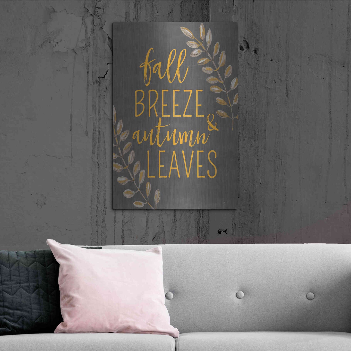 Luxe Metal Art 'Fall Breeze & Autumn Leaves' by Lux + Me Designs, Metal Wall Art,24x36