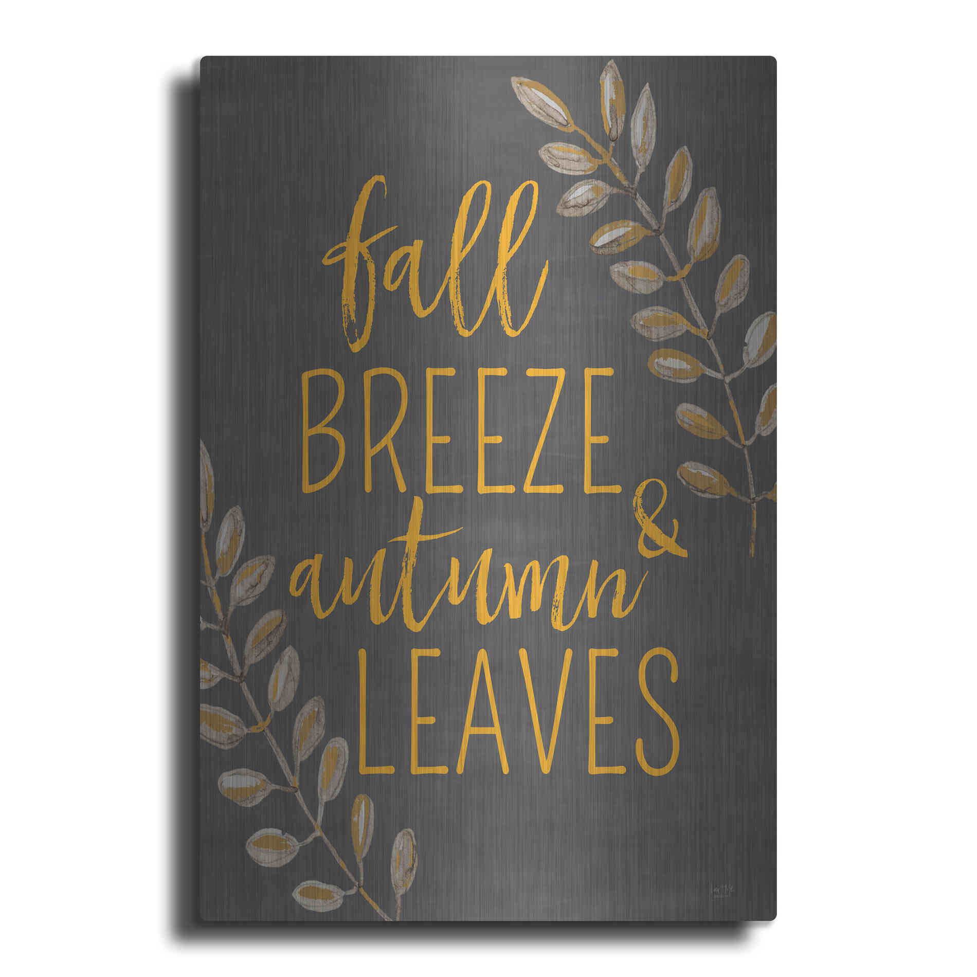 Luxe Metal Art 'Fall Breeze & Autumn Leaves' by Lux + Me Designs, Metal Wall Art