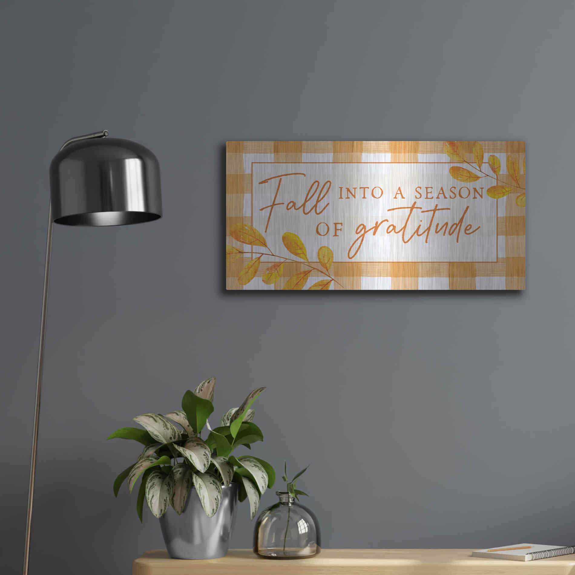 Luxe Metal Art 'Season of Gratitude' by Lux + Me Designs, Metal Wall Art,24x12