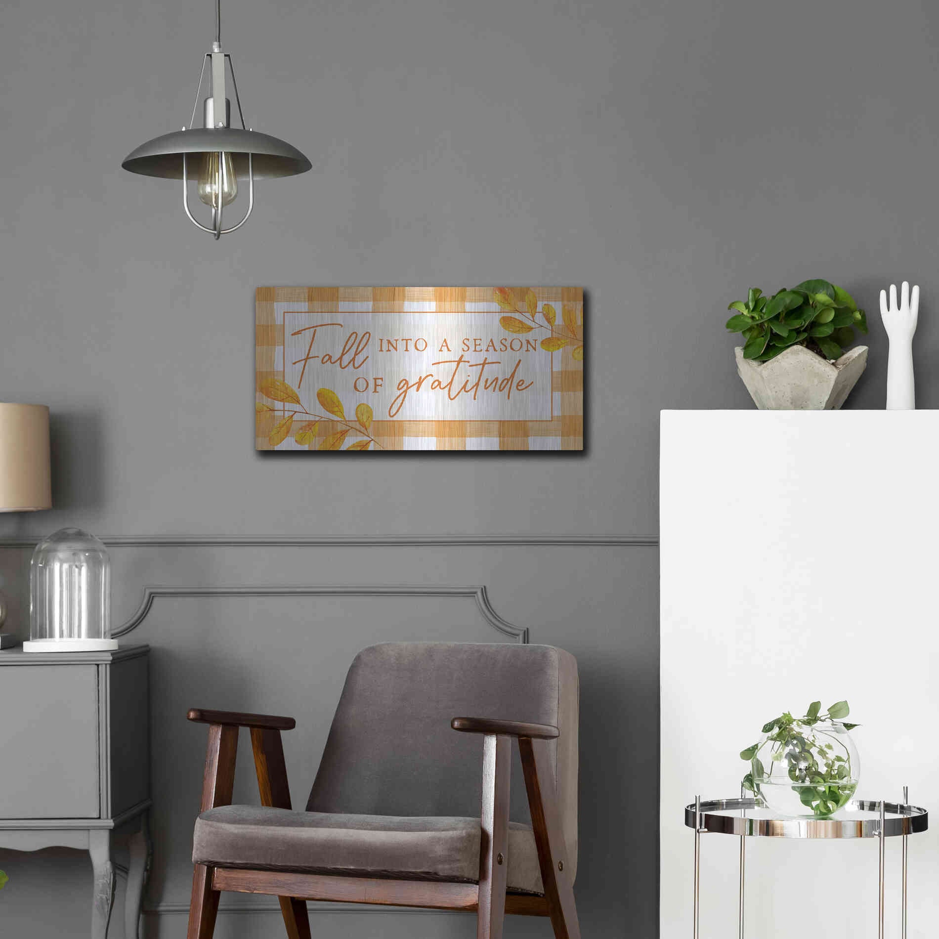 Luxe Metal Art 'Season of Gratitude' by Lux + Me Designs, Metal Wall Art,24x12