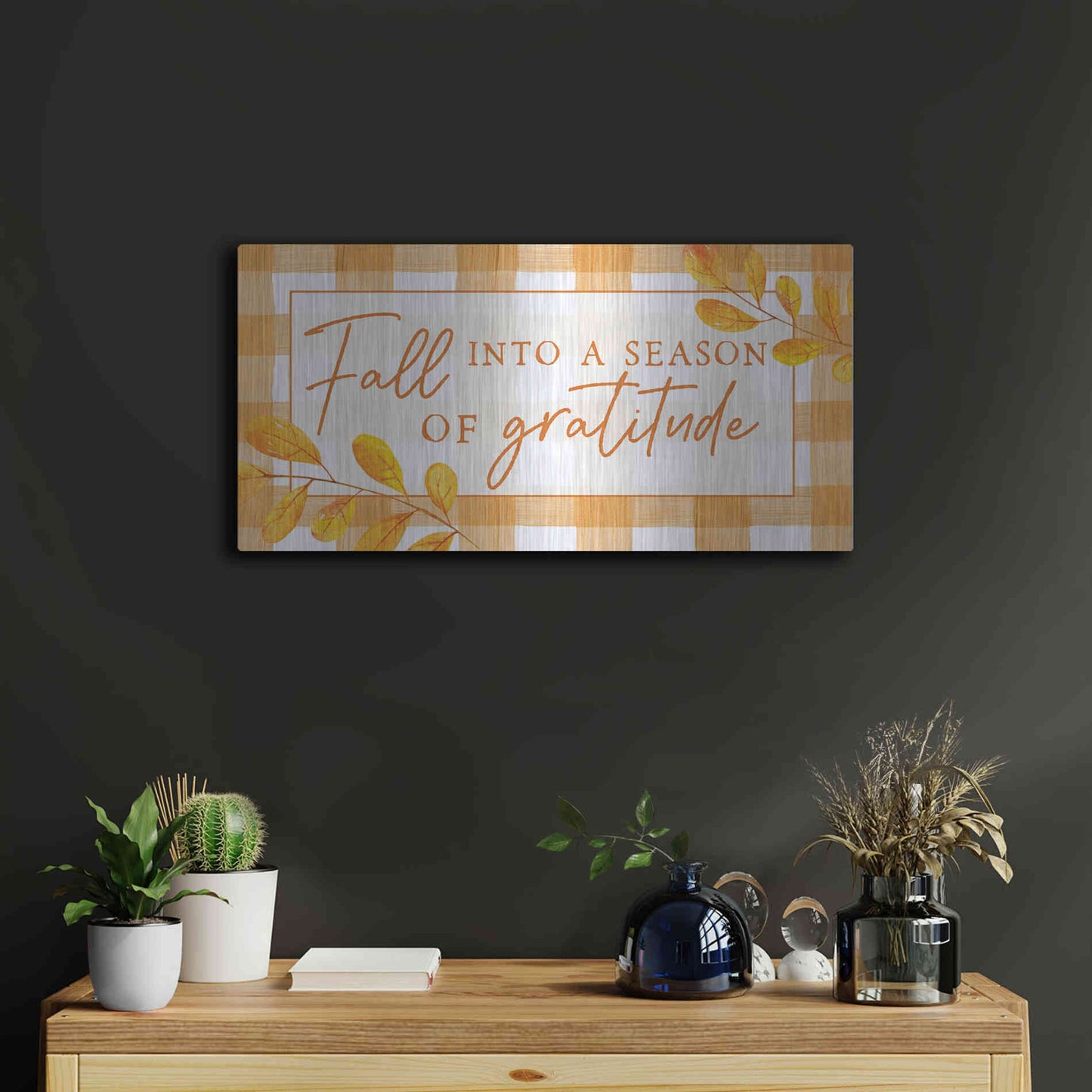 Luxe Metal Art 'Season of Gratitude' by Lux + Me Designs, Metal Wall Art,24x12