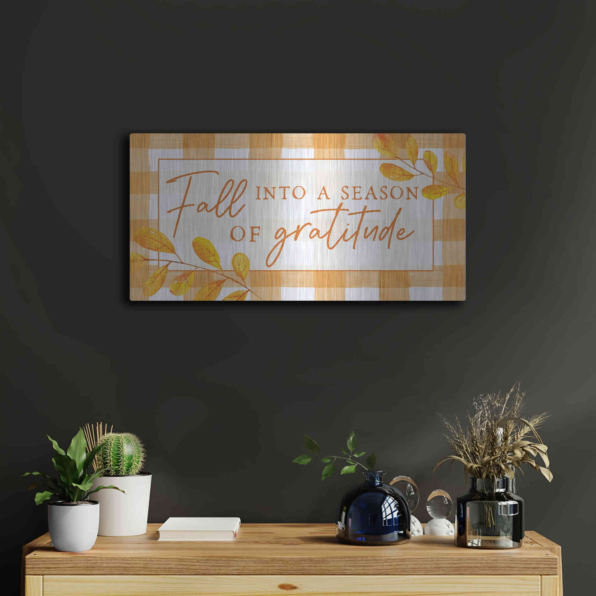 Luxe Metal Art 'Season of Gratitude' by Lux + Me Designs, Metal Wall Art,24x12