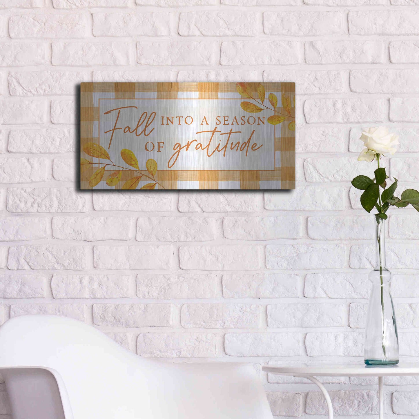 Luxe Metal Art 'Season of Gratitude' by Lux + Me Designs, Metal Wall Art,24x12