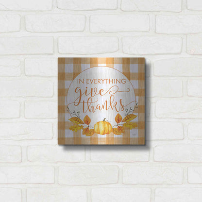 Luxe Metal Art 'Give Thanks' by Lux + Me Designs, Metal Wall Art,12x12
