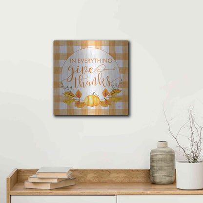 Luxe Metal Art 'Give Thanks' by Lux + Me Designs, Metal Wall Art,12x12