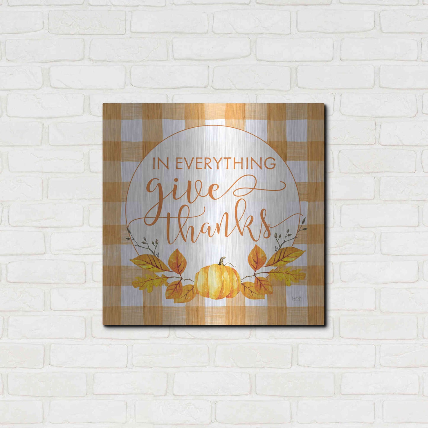 Luxe Metal Art 'Give Thanks' by Lux + Me Designs, Metal Wall Art,24x24