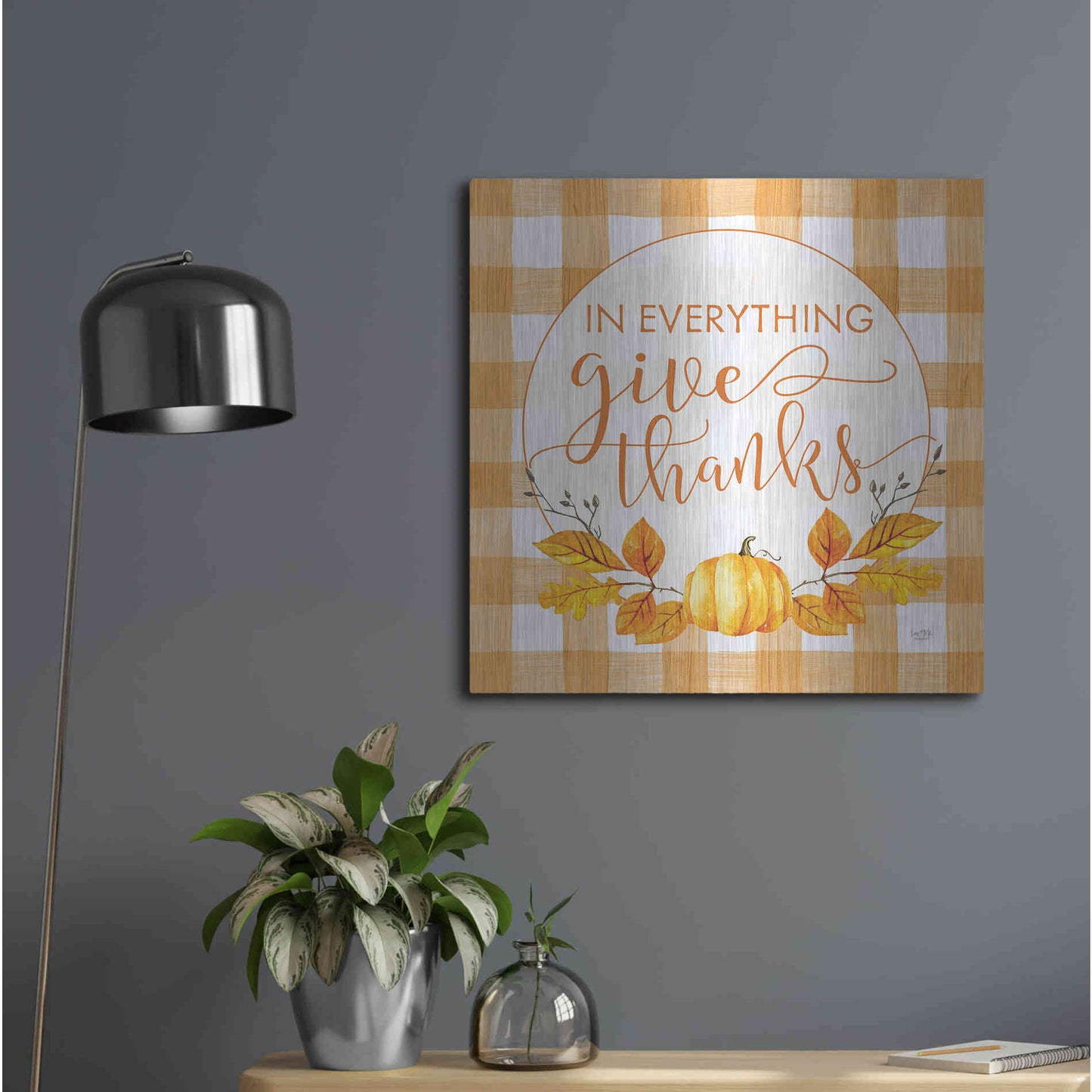 Luxe Metal Art 'Give Thanks' by Lux + Me Designs, Metal Wall Art,24x24