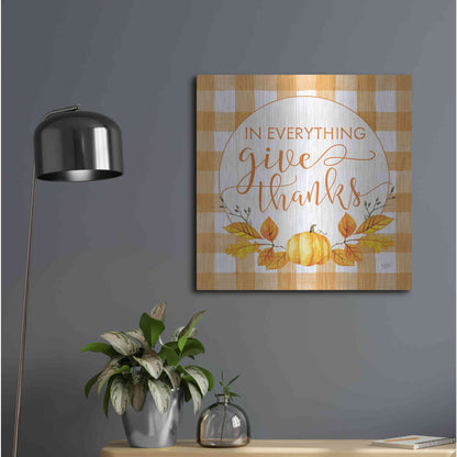 Luxe Metal Art 'Give Thanks' by Lux + Me Designs, Metal Wall Art,24x24