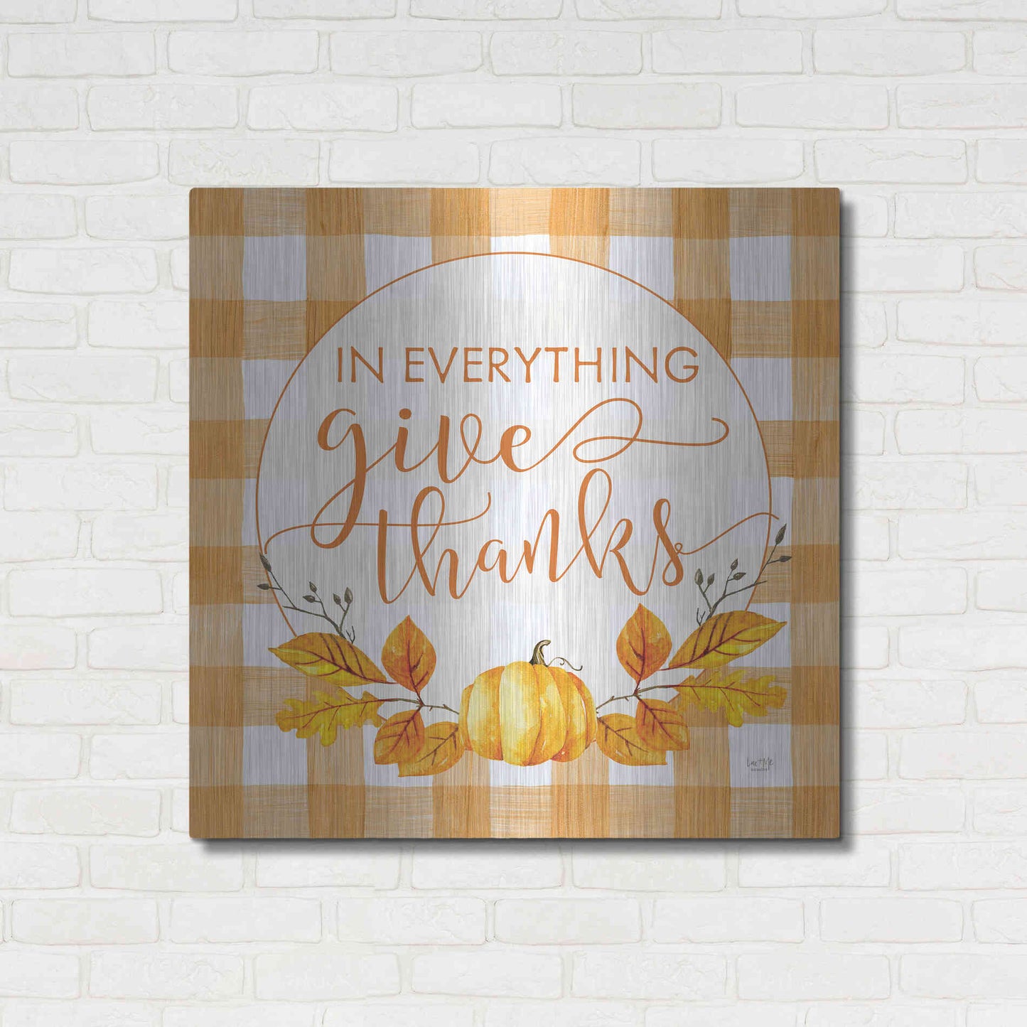 Luxe Metal Art 'Give Thanks' by Lux + Me Designs, Metal Wall Art,36x36
