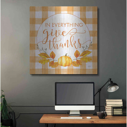 Luxe Metal Art 'Give Thanks' by Lux + Me Designs, Metal Wall Art,36x36