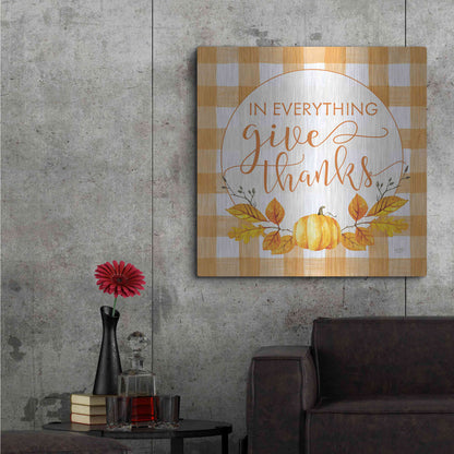 Luxe Metal Art 'Give Thanks' by Lux + Me Designs, Metal Wall Art,36x36