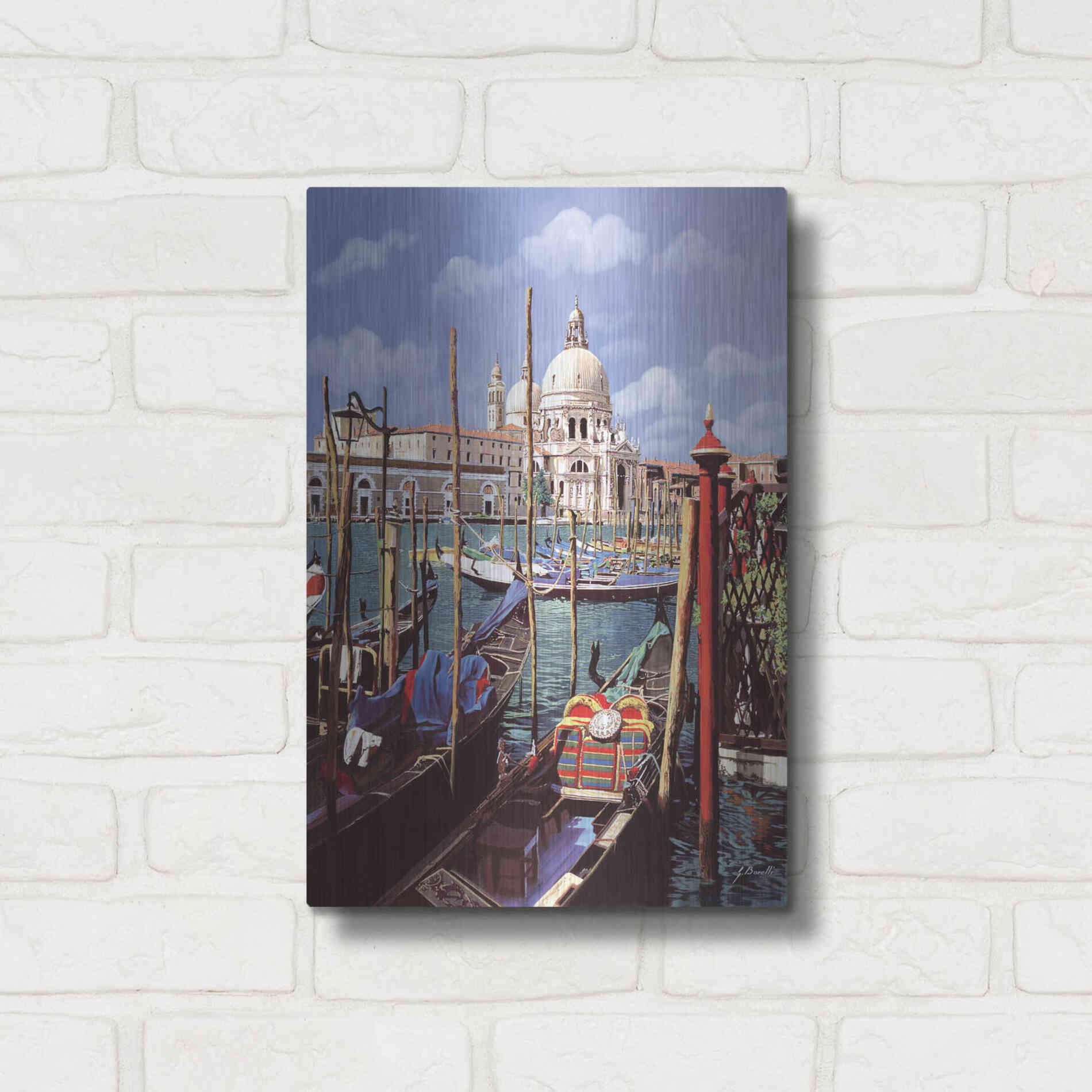 Luxe Metal Art 'Chiesa Della Salute' by Guido Borelli, Metal Wall Art,12x16
