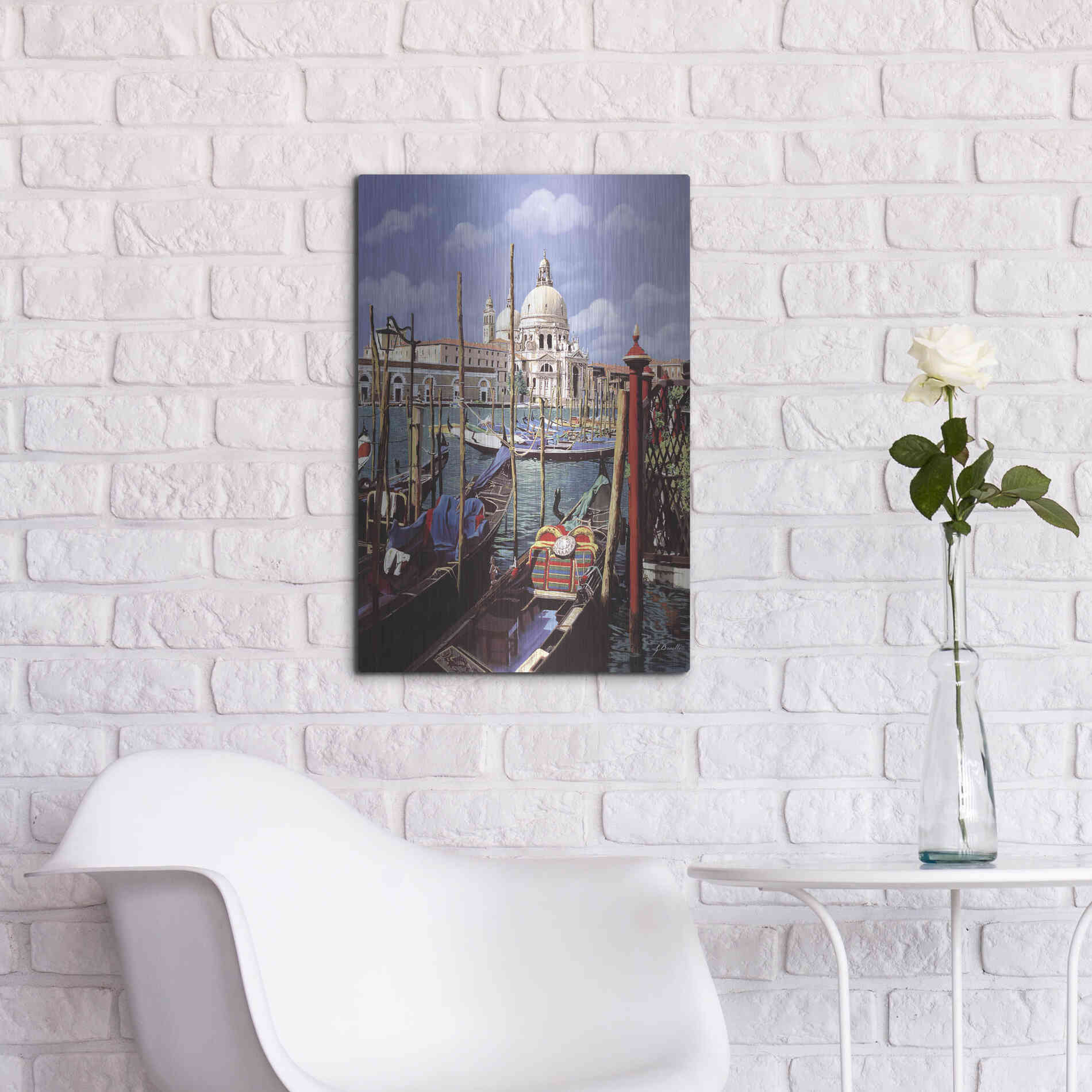 Luxe Metal Art 'Chiesa Della Salute' by Guido Borelli, Metal Wall Art,16x24