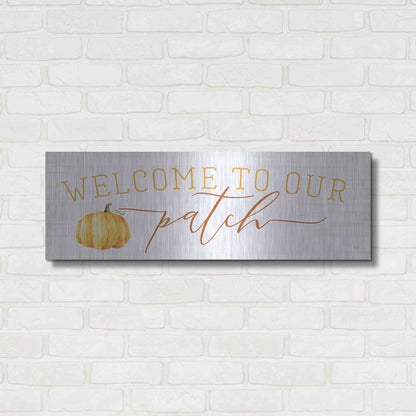Luxe Metal Art 'Welcome to Our Patch' by Lux + Me Designs, Metal Wall Art,36x12