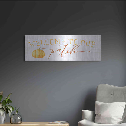 Luxe Metal Art 'Welcome to Our Patch' by Lux + Me Designs, Metal Wall Art,36x12