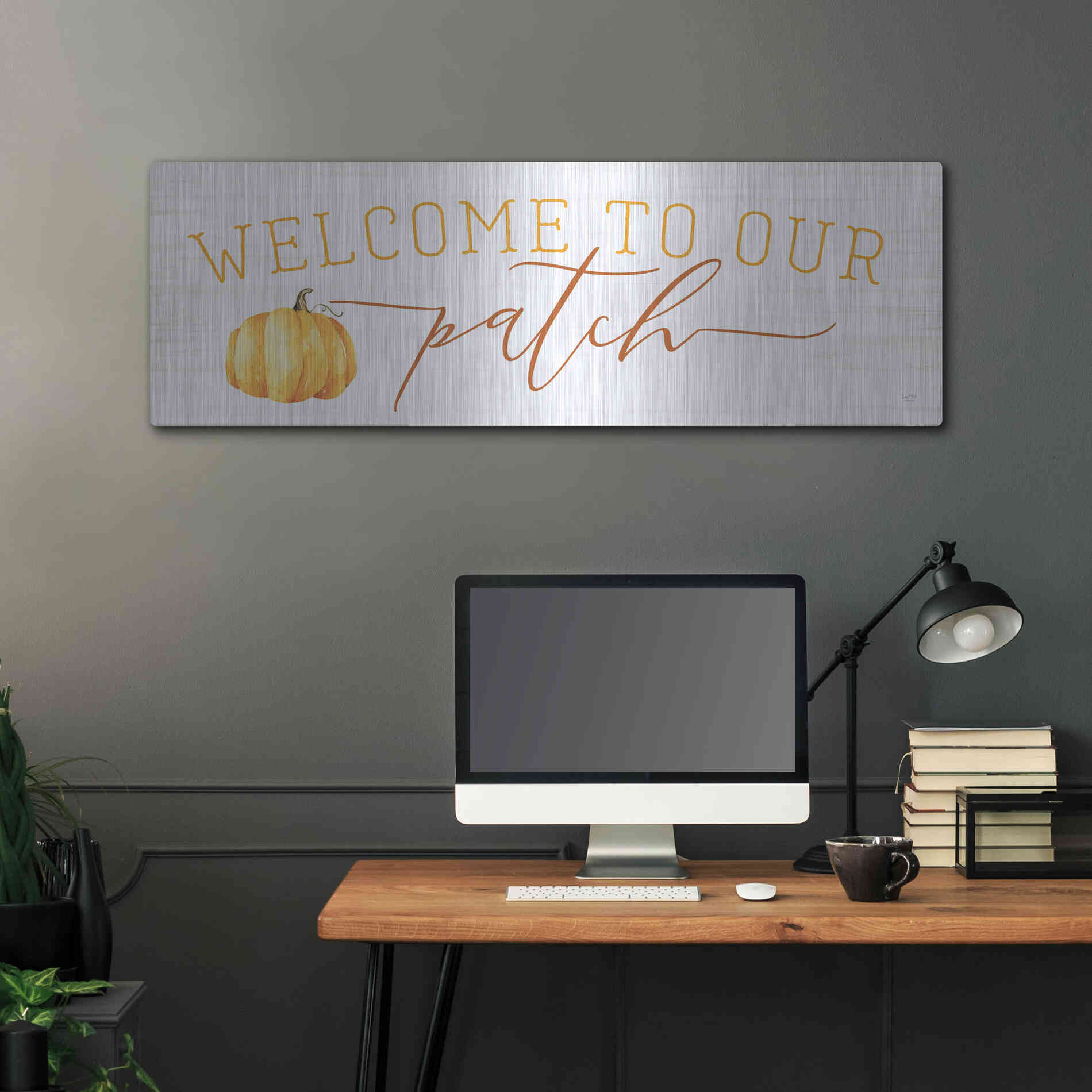 Luxe Metal Art 'Welcome to Our Patch' by Lux + Me Designs, Metal Wall Art,48x16