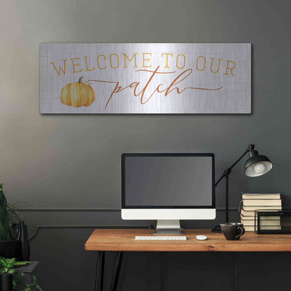 Luxe Metal Art 'Welcome to Our Patch' by Lux + Me Designs, Metal Wall Art,48x16