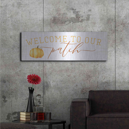 Luxe Metal Art 'Welcome to Our Patch' by Lux + Me Designs, Metal Wall Art,48x16