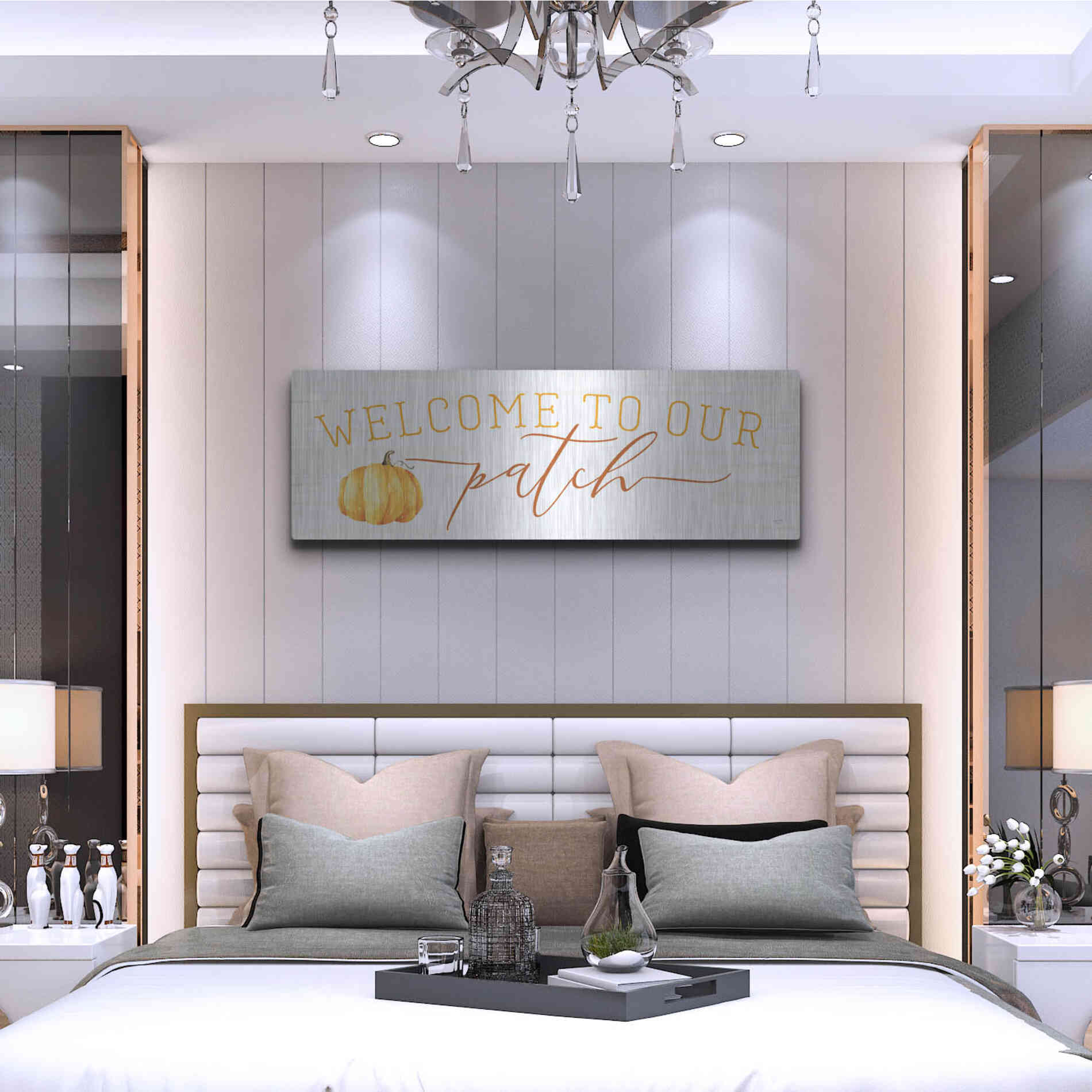 Luxe Metal Art 'Welcome to Our Patch' by Lux + Me Designs, Metal Wall Art,48x16