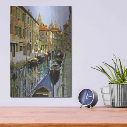 Luxe Metal Art 'La Barche Sul Canale' by Guido Borelli, Metal Wall Art,12x16