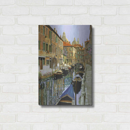 Luxe Metal Art 'La Barche Sul Canale' by Guido Borelli, Metal Wall Art,16x24