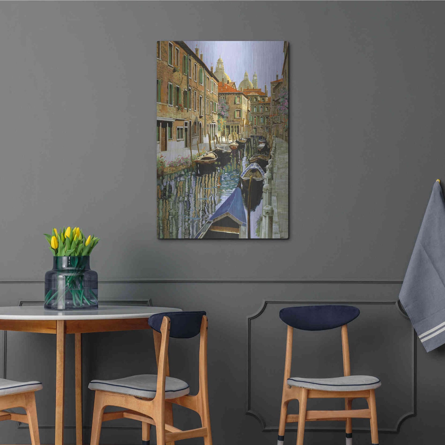Luxe Metal Art 'La Barche Sul Canale' by Guido Borelli, Metal Wall Art,24x36