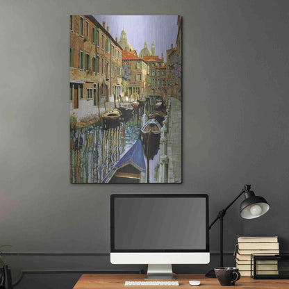 Luxe Metal Art 'La Barche Sul Canale' by Guido Borelli, Metal Wall Art,24x36