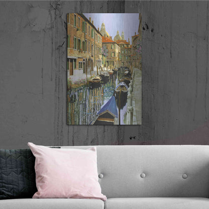 Luxe Metal Art 'La Barche Sul Canale' by Guido Borelli, Metal Wall Art,24x36