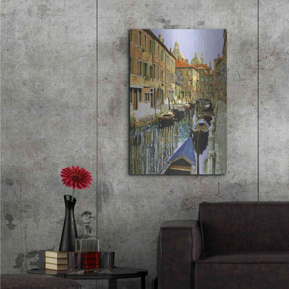 Luxe Metal Art 'La Barche Sul Canale' by Guido Borelli, Metal Wall Art,24x36