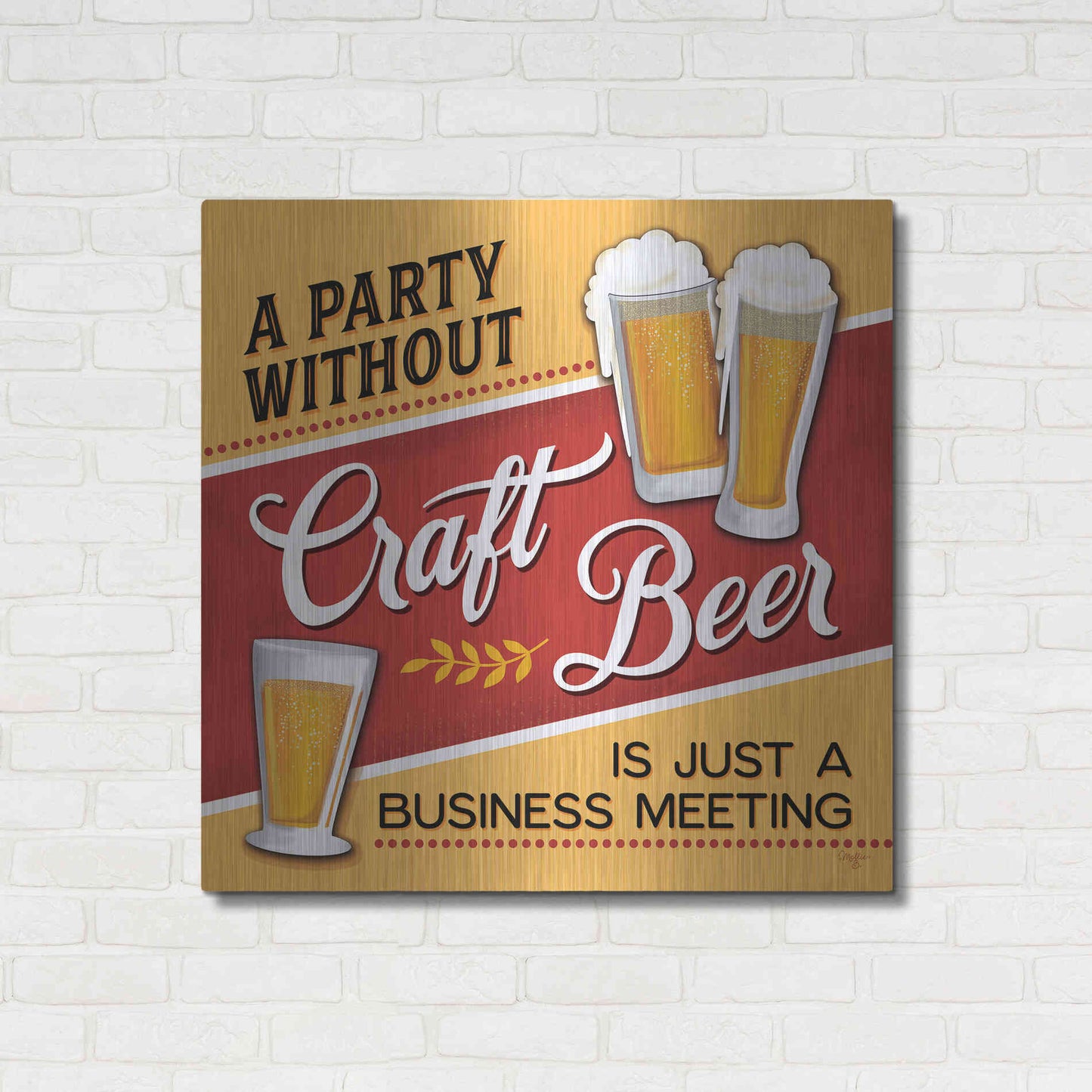 Luxe Metal Art 'Just a Business Meeting' by Mollie B., Metal Wall Art,36x36