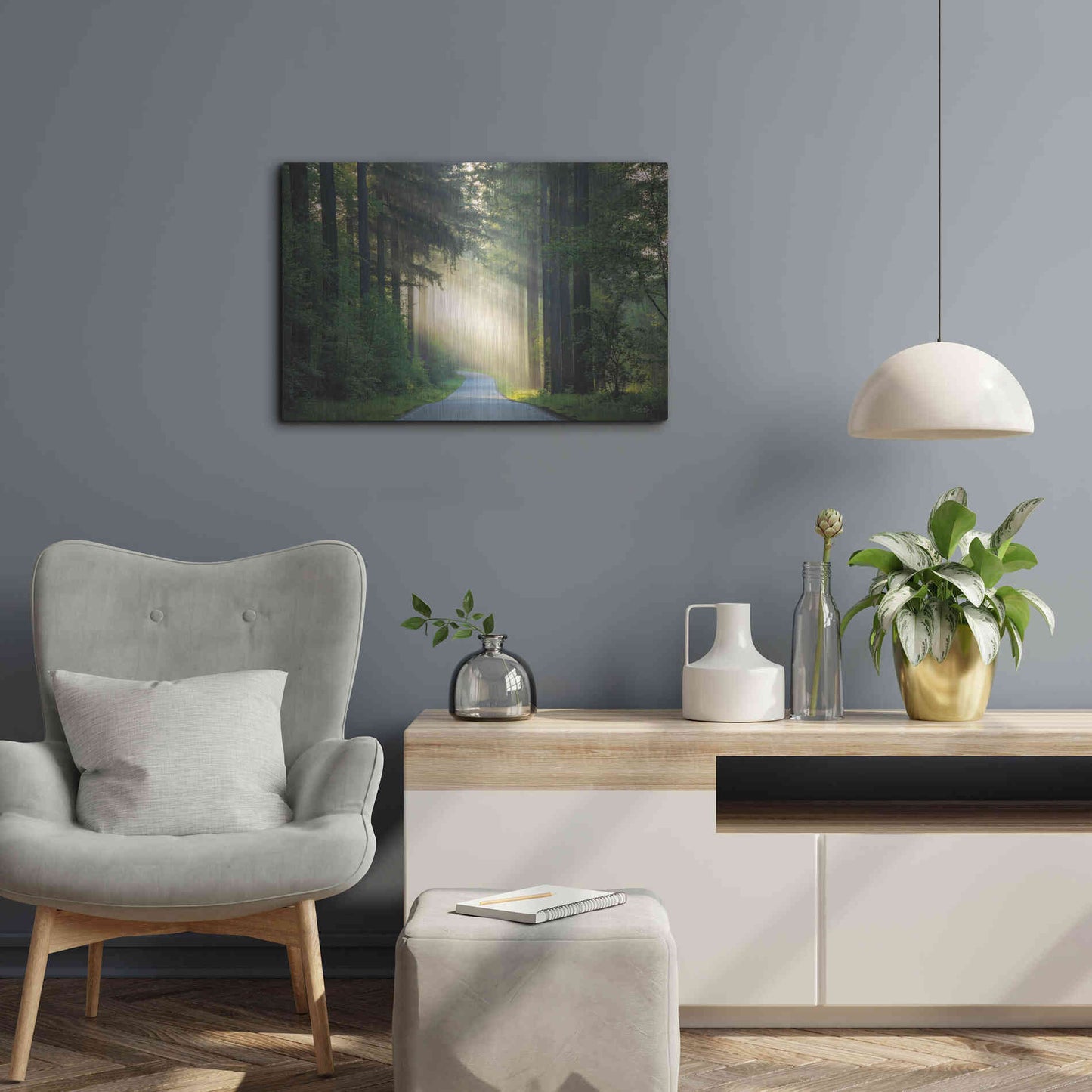 Luxe Metal Art 'The Road' by Martin Podt, Metal Wall Art,24x16