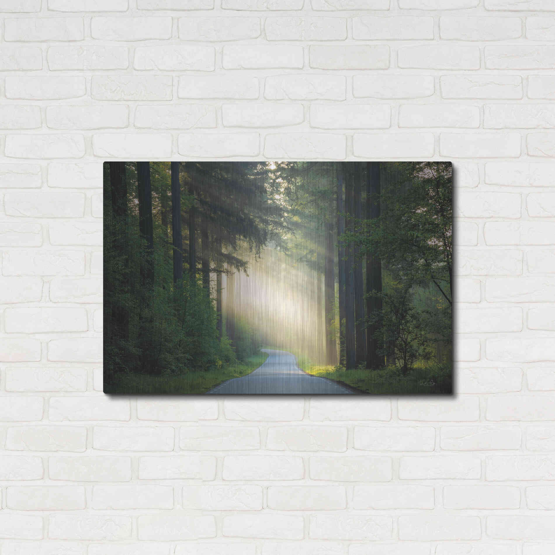 Luxe Metal Art 'The Road' by Martin Podt, Metal Wall Art,36x24