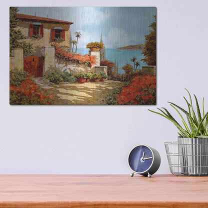 Luxe Metal Art 'Il Giardino Rosso' by Guido Borelli, Metal Wall Art,16x12