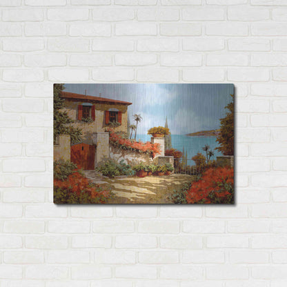 Luxe Metal Art 'Il Giardino Rosso' by Guido Borelli, Metal Wall Art,36x24