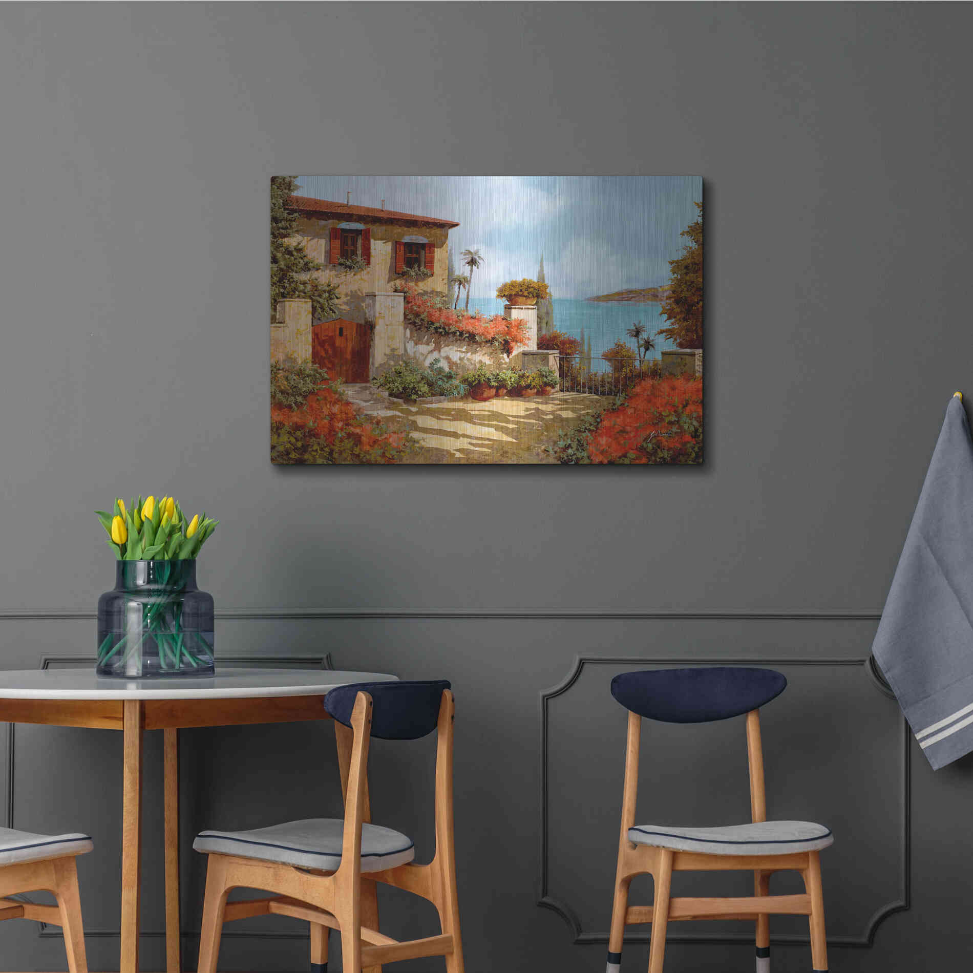 Luxe Metal Art 'Il Giardino Rosso' by Guido Borelli, Metal Wall Art,36x24