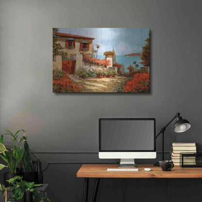 Luxe Metal Art 'Il Giardino Rosso' by Guido Borelli, Metal Wall Art,36x24