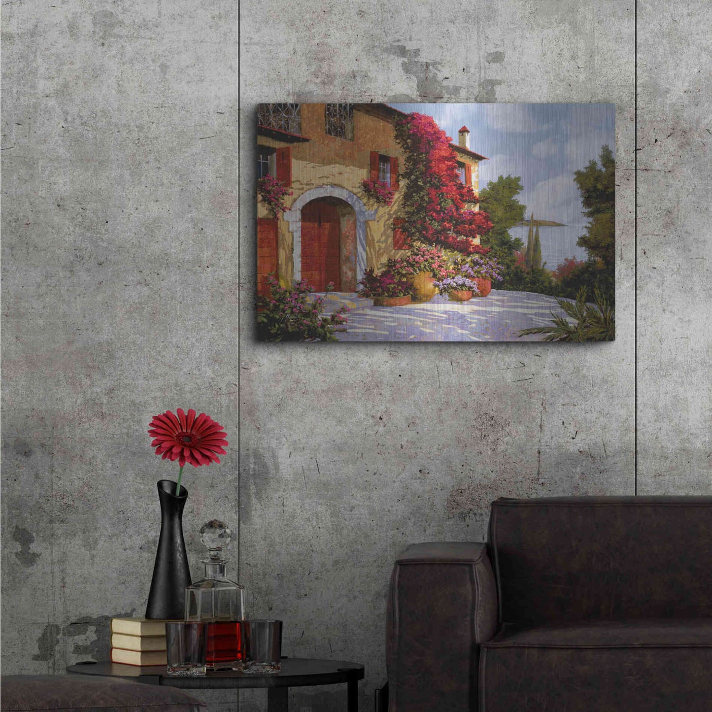 Luxe Metal Art 'Bouganville' by Guido Borelli, Metal Wall Art,36x24