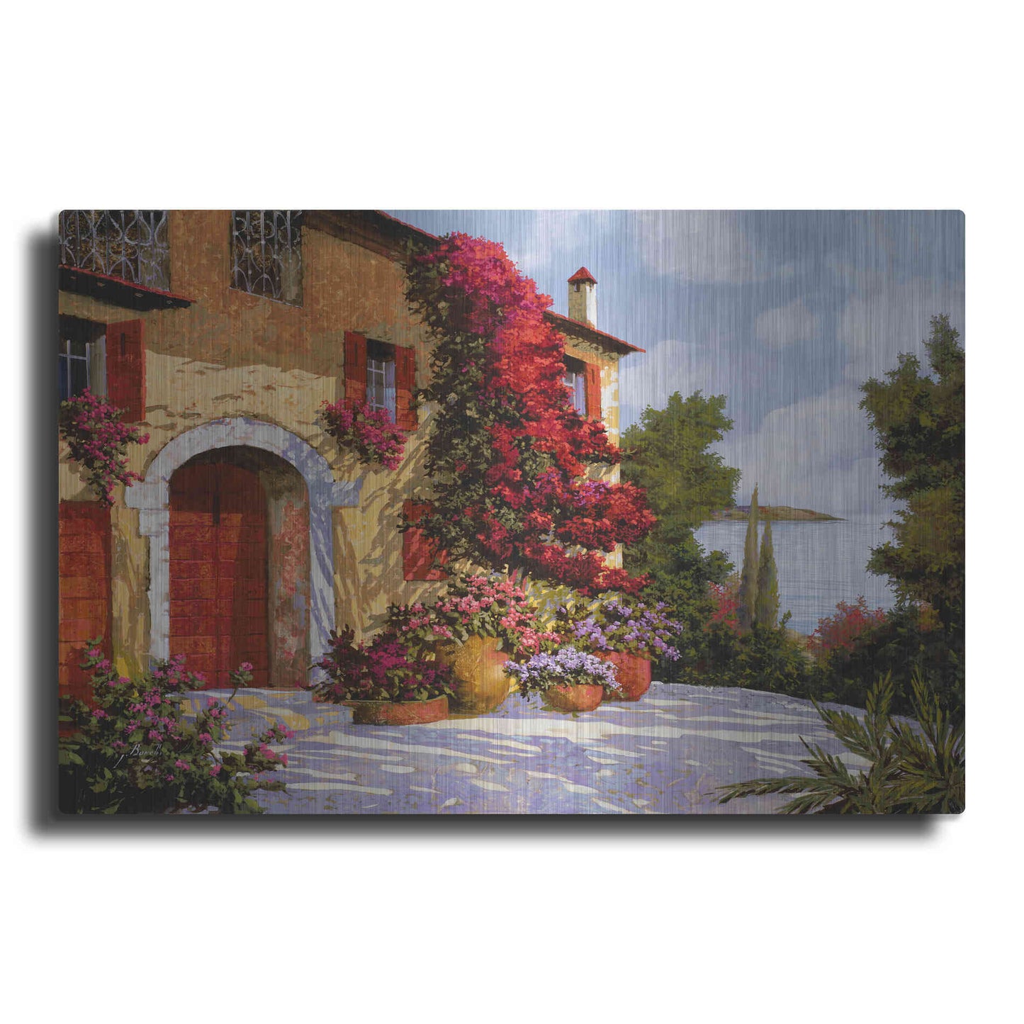 Luxe Metal Art 'Bouganville' by Guido Borelli, Metal Wall Art