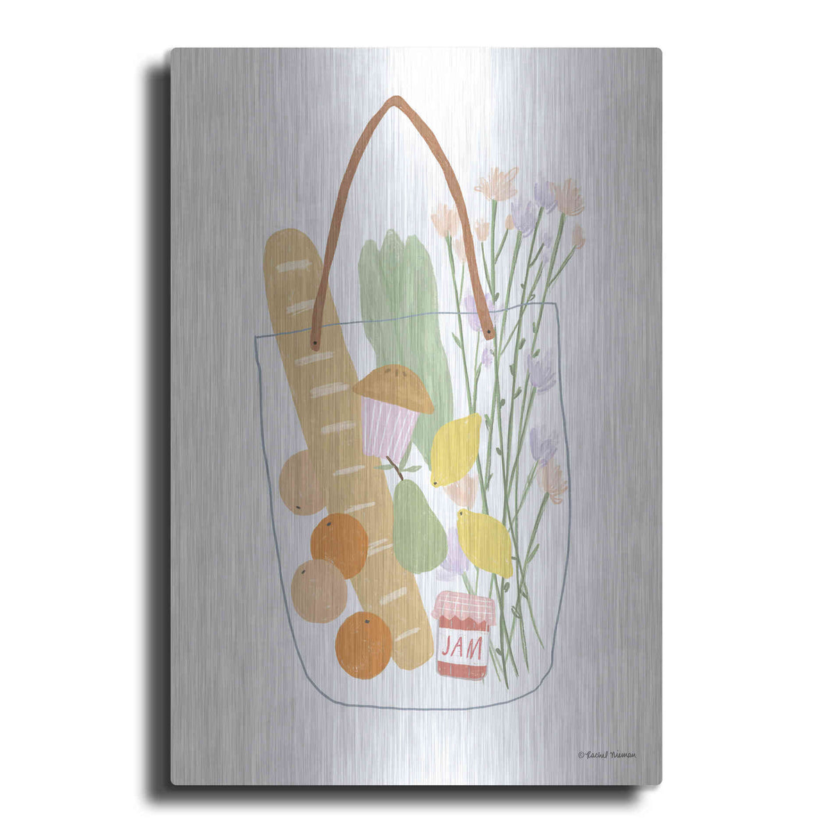 Luxe Metal Art 'Summer Shopping' by Rachel Nieman, Metal Wall Art