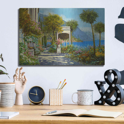 Luxe Metal Art 'Passeggiata al Lago' by Guido Borelli, Metal Wall Art,16x12