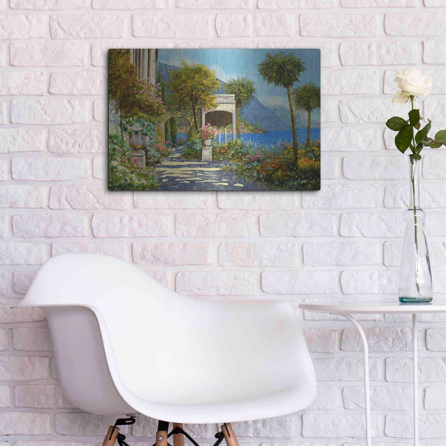 Luxe Metal Art 'Passeggiata al Lago' by Guido Borelli, Metal Wall Art,24x16