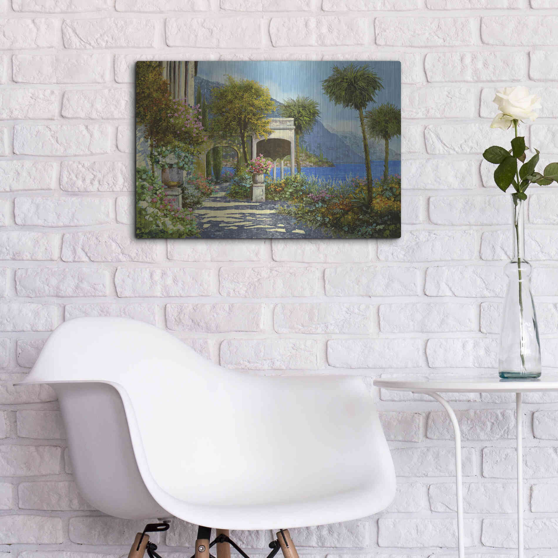 Luxe Metal Art 'Passeggiata al Lago' by Guido Borelli, Metal Wall Art,24x16